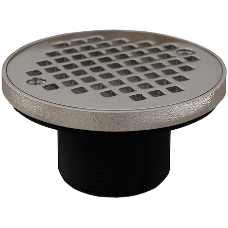 Jones Stephens 2in. ABS IPS Plastic Spud with 4in. Chrome Plated Round Strainer with Ring D57988
